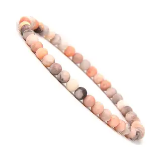 Bixorp Gems Roze Zebra Jaspis Edelstenen Armband 4mm - Edelsteen Kralenarmband - Spiritueel Cadeau - 20cm