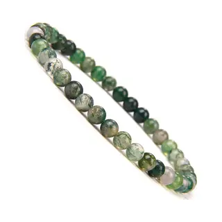 Bixorp Gems Mos Agaat Edelstenen Armband 4mm - Edelsteen Kralenarmband - Spiritueel Cadeau - 20cm