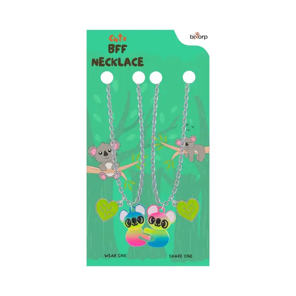 Bixorp Friends Bff Ketting Voor 2 Met Schattige Koala - Magnetische Vriendschapsketting - Cadeau Voor Beste Vrienden - Zilverkleurig Met Dubbele thumbnail
