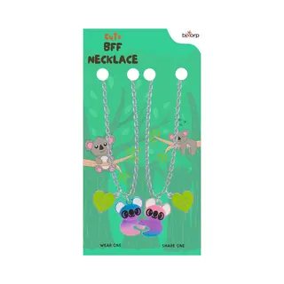 Bixorp Friends Bff Ketting Voor 2 Met Paarse Koala - Magnetische Vriendschapsketting - Cadeau Voor Beste Vrienden - Zilver Met Dubbele Hangers! -
