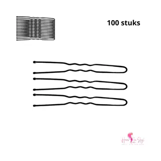 Haar In Stijl® U Pins Zwart - 100 Zwarte Haarpinnen - Haardotspelden Insteekspelden Haarspelden - Kapper Haartools - Haaraccessoires Voor Dames
