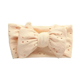 Haar In Stijl® Haarband Heather Donker Crème - Brede En Zachte Baby Haarband Met Een Strik - Haarband Voor Pasgeborenen Newborns