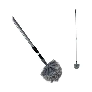 Synx Tools Ragebol Met Telescoopsteel - Stoffer - Plumeau - Spinnenrager Met Telescoopsteel 175 Cm - Grijs - Plumeaus - Uitschuifbaar - Duster