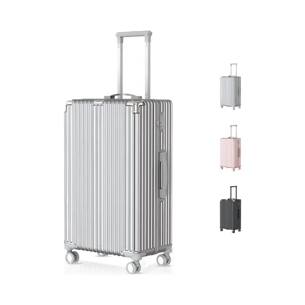 V Voyagoux Voyagoux Koffer Handgepäck - 113L, Hartschalenkoffer Groß, Tsa-Schloss, Abs, 4X 360° Rollen, Robust Und Leichtgewicht Suitcase, 29x47x75cm, Silber thumbnail