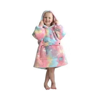Badrock Hoodie Deken Kind - Fleece Kinder Poncho - Plaid Met Mouwen En Capuchon Voor Kinderen - Oversized Hoodie Kind - Fleece Deken Met Mouwen – Hoodie