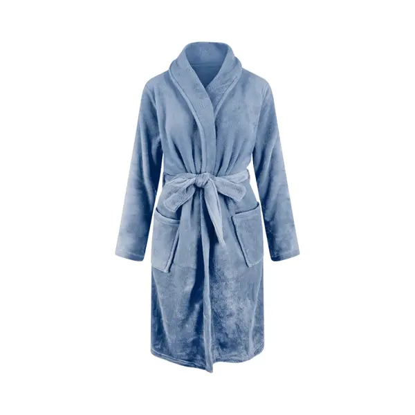Denimblauwe Kinderbadjas Fleece - Relax Company-122/128 (M) thumbnail
