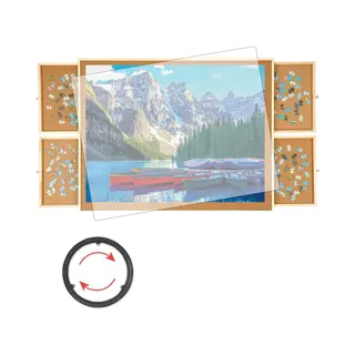 Diydash Puzzelmat - Puzzeltafel 1000 Stukjes - 4 Lades - Draaibaar - Hout