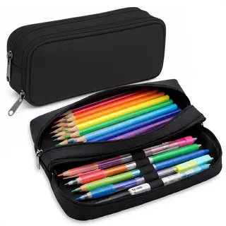 Etui - Pennenzak - Zwart - Pennenetui - Voor School - Grote - Trousse Scolaire - Voor Meisjes, Jongens En Volwassenen - Diydash