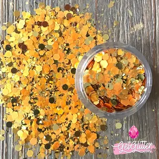 GetGlitterBaby® - Biologische / Biologisch Afbreekbare Gouden Chunky Festival Glitters Voor Lichaam En Gezicht / Versiering / Biodegradable Face Body