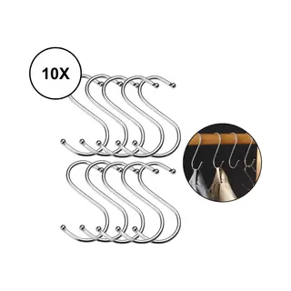 Pd® - Ophanghaken - 10 Stuks - S Haken - S Haak - 18KG Belastbaar - 10cm - Metaal