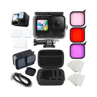 Mojogear Accessoire-set Geschikt Voor GoPro 13 - Waterdichte Case Tot 50M Diep - GoPro 13 Duikfilters - Handige Opbergcase - Silicone Beschermhoes Met