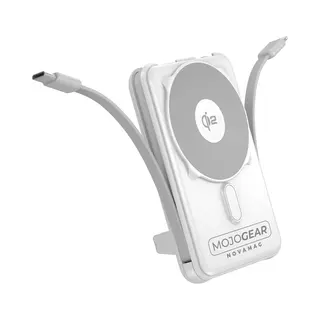 Mojogear NovaMag All-in-1 Powerbank 10.000 MAh – Draadloos Qi2 Supersnel Opladen - Ingebouwde Usb-C En Lightning Kabel – Geschikt Voor IPhone En