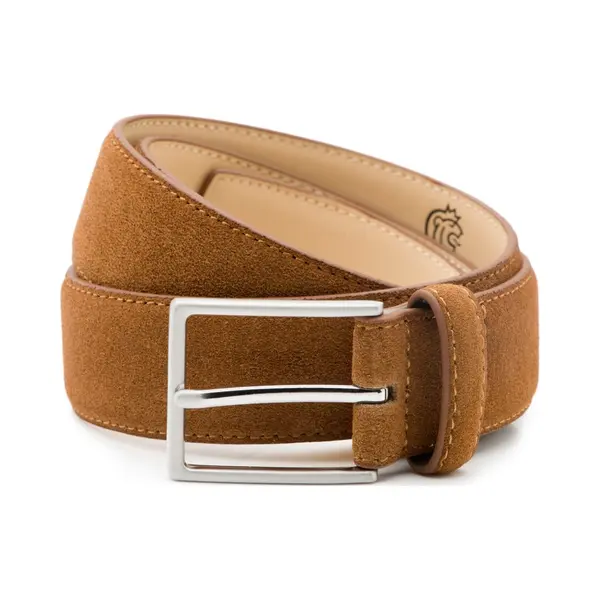 Riemen & Co Dtch.Fit Herrengürtel Bobby - Wildleder - Cognac - Breite, 3, 5 Cm - 95 Cm thumbnail