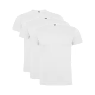 3 Pack Roly Dogo Premium Heren T-Shirt 100% Katoen Ronde Hals Wit, Maat 3XL
