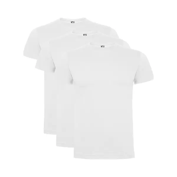 3 Pack Roly Dogo Premium Heren T-Shirt 100% Katoen Ronde Hals Wit, Maat 3XL thumbnail