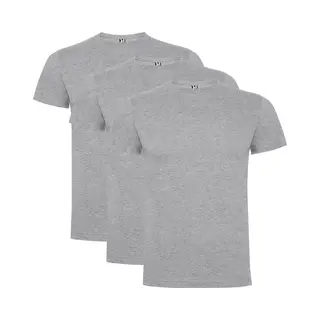 3 Pack Roly Atomic Basic T-Shirt 100% Biologisch Katoen Ronde Hals Grijs Maat Xxl