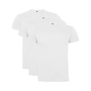 3 Pack Roly Atomic Basic T-Shirt 100% Biologisch Katoen Ronde Hals Wit Maat S