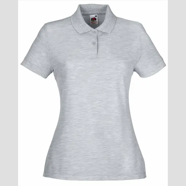 Fruit Of The Loom - Dames-Fit Pique Polo - Grijs - Xl thumbnail