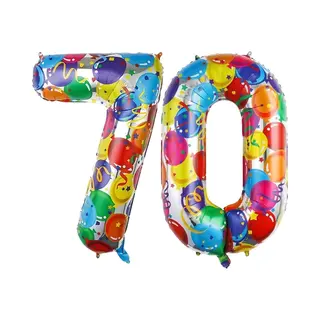 Q2P Cijfer Ballonnen Ballon Cijfer 70 Verjaardag Versiering Feest Helium Ballonnen Cijferballon Folieballon Kleur Xl Formaat