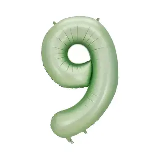 Q2P Cijfer Ballonnen Ballon Cijfer 9 Verjaardag Versiering Feest Helium Ballonnen Cijferballon Folieballon Groen Xl Formaat
