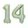 Cijfer 14 Mint Groen