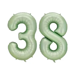 Q2P Cijfer Ballonnen Ballon Cijfer 38 Verjaardag Versiering Feest Helium Ballonnen Cijferballon Folieballon Groen Xl Formaat