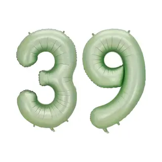 Q2P Cijfer Ballonnen Ballon Cijfer 39 Verjaardag Versiering Feest Helium Ballonnen Cijferballon Folieballon Groen Xl Formaat