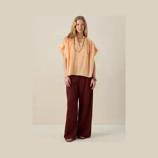 Sissy-Boy - Lichtoranje Top Met Pintuck Details