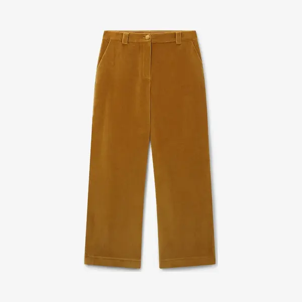 Sissy-Boy - Donkergele Velvet Cropped Broek thumbnail