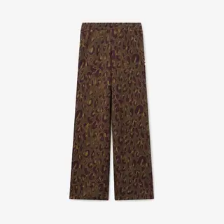 Sissy-Boy - Donkergroene Straight Legging Met Leopard Print