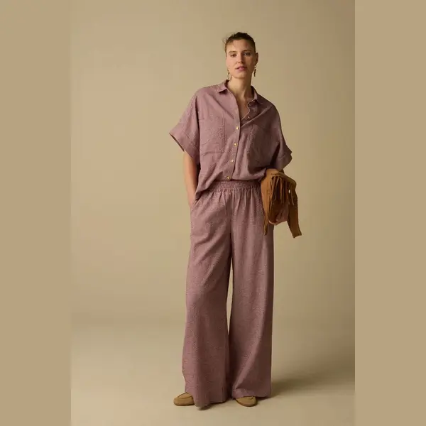 Sissy-Boy - Donkerrode Gestreepte Wide Leg Broek thumbnail