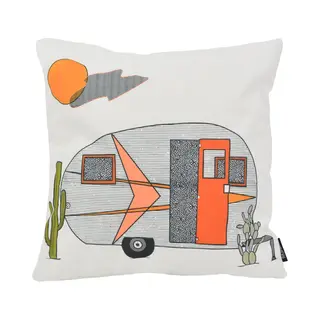 Gek op Kussens! Sierkussen Caravan Camping - Outdoor/Buiten Collectie | 45 X 45 Cm | Katoen/Polyester