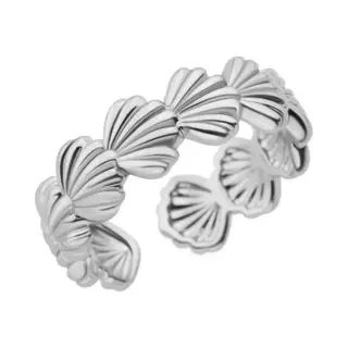 Ring - Schelp Zilverkleurig | Verstelbaar | Stainless Steel | Fashion Favorite