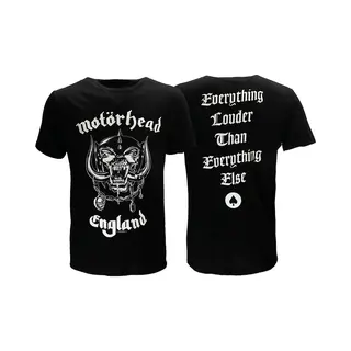 Popmerch Motorhead England Back Print Official Band T-Shirt - Xl