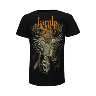 Popmerch Lamb Of God Crow Skeleton T-Shirt - Official Metal Merch ✓ - M