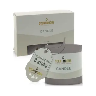 Scentmoods Rustik Stumpenkerzen Set - 6 Handgefertigte Guru Kerzen - 5x5cm Lange Brenndauer - Natürliches Pflanzenwachs Ohne Palmöl - Unparfümiert