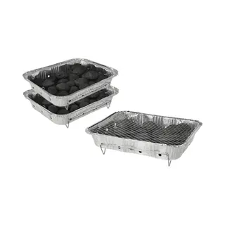 discountershop Wegwerp Barbecue Met Houtskool – 2 Stuks – Instant Bbq Voor Buiten, Camping Of Picknick – Inclusief Rooster – Barbecue Accessoires – Bbq