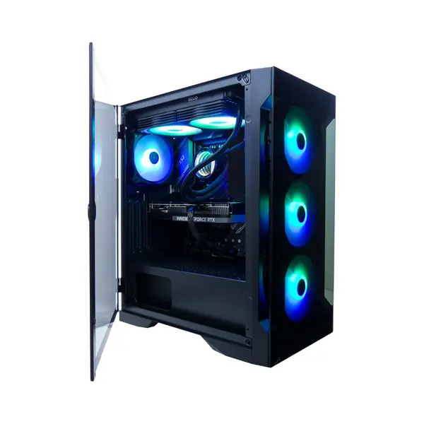 LalaShops Ryzen 9 5950X Game Pc|Rtx 5070|1TB|32GB|Waterkoeling - 16-Cores@4.9 Turbo - Met 240mm Liquid Cooler En Magneetdeur - WiFi 6 / Bluetooth 5.4 - Windows thumbnail