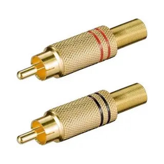 Audio Stekker Set - Tulp/Rca - Verguld - Zwart/Rood