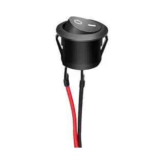 Wipschakelaar + Aansluitkabel On-Off - 2-pins - Rond - 20A 12V 24V - Zwart