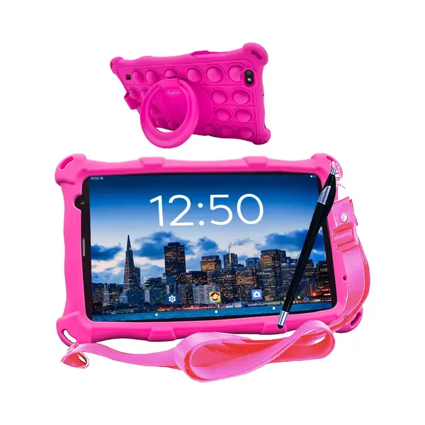 AngelTech Pro Max Tablet Für Kinder – 8 Zoll Hd – 4 + 3 Gb Ram – 64 + 64 Gb Rom – Octa 8 Core (Rosa) thumbnail