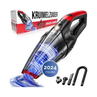Bellavita ® Kruimelzuiger - Kruimeldief - Handstofzuiger - Snoerloos - Kruimelzuiger Nat & Droog - 3 Opzetstukken - Hepa Filter - Led Verlichting -