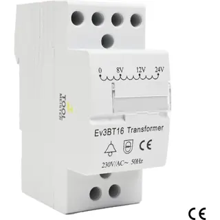 Tool Meister BT08 - Beltransformator Voor Deurbel - 3 Spanningen 8V 12V 24V - Din-Rail Montage - Max 8VA (8W)