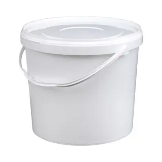 Jerrycanshop Emmer Met Deksel - 10 Liter - Rond - Wit