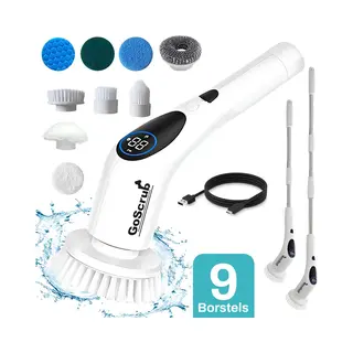 GoScrub® Cleaning King V2 - Elektrische Schoonmaakborstel – Elektrische Schrobber - Schrobborstel – Voor Badkamer Of Keuken – Schrobber Met