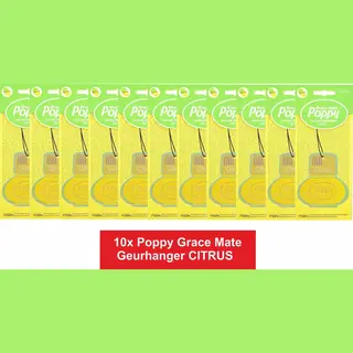 Poppy Grace Mate® Poppy Grace Mate Geurhanger "Citrus" Voordeel Verpakking 10 Stuks