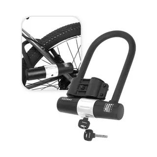 Voltano Beugelslot ART4 - Zwart - Met Framehouder - 26 X 18 Cm - Motorslot / Scooterslot / Fietsslot / 1, 90 Kg
