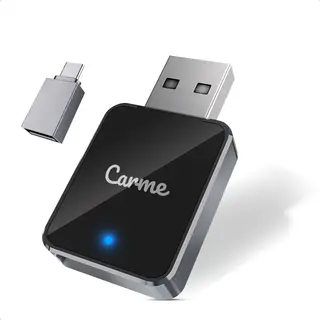 CarMe Mini 2-in-1 CarPlay Dongle V2 - Drahtloses CarPlay & Android Auto - Usb-A & Usb-C - Android Auto Dongle - Schwarz