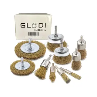 Glodi Goods® Staalborstel Boormachine Set 10 Delig - Draadborstel - Schuurborstel - Borstelset – Roestverwijderaar