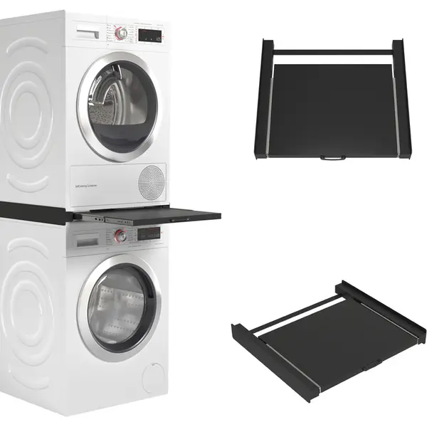 Wasophoogte® Zwischenbaurahmen Waschmaschine Trockner - Stapelkit Für Waschmaschine Und Trockner, Geeignet Für Jede Kombination Von Geräten - thumbnail